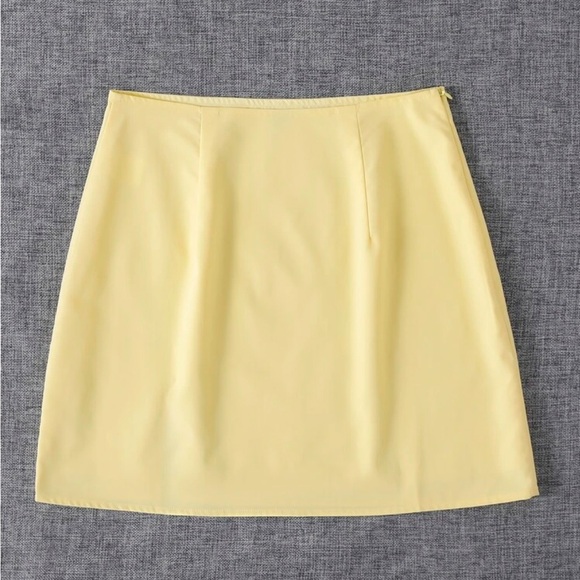 FREE Banana Yellow A-Line High Waisted Miniskirt - Picture 3 of 5